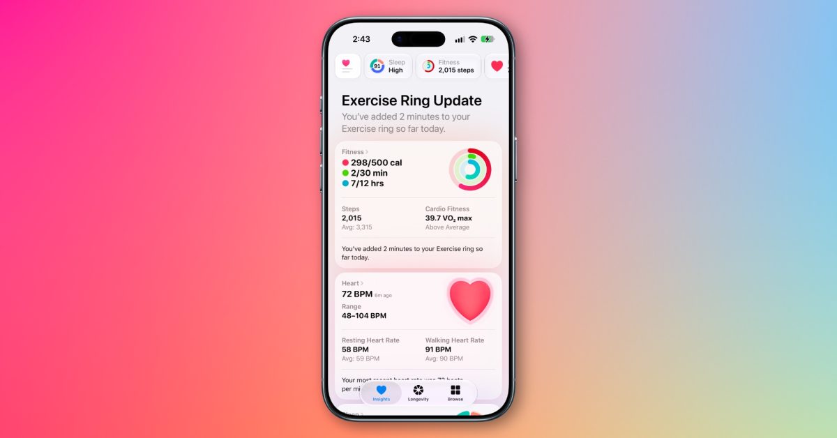 Az iOS 27.2 béta 4 visszalép az új Egészség app nélkül